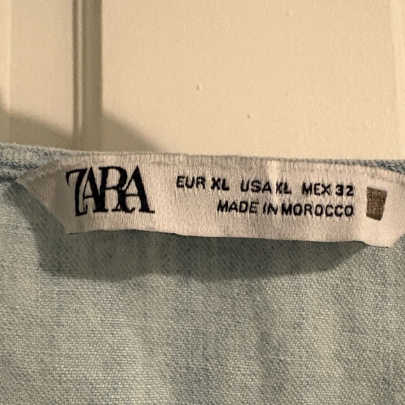 Zara Light Blue Puff Sleeve Dress - Picture 5 of 5